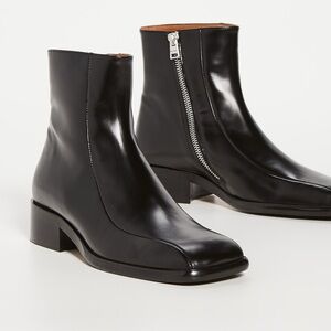 Marni Box Leather Zip Ankle Boots